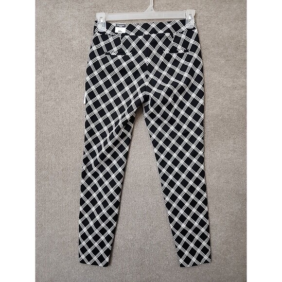 Express Columnist Ankle Pants Womens 00 Black White Stretch Career Business NEW - Picture 5 of 10
